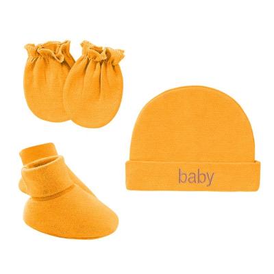 China Newborn Baby Hat Mittens Socks 3 pcs Sets Girl Boy Gift Baby Mittens And Socks for sale
