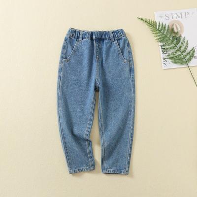China New Design Kids Denim Jeans Full Length Black Blue Jeans Boys Elastic Waist Pants Children's Clothing for sale