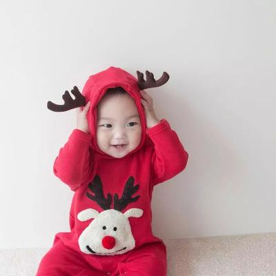 China Baby Girls boys Christmas romper infant long sleeve deer jumpsuit for christmas baby hooded deer rompers for sale