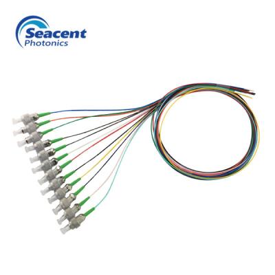 China Durable Fiber Optic Pigtail 12 Color Beam With ST/APC Or FC/APC Connector for sale