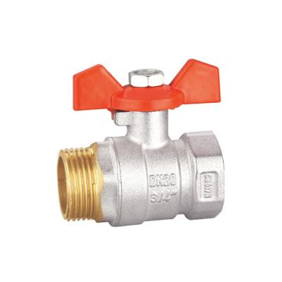 China 1 Inch Brass Ball Valve Threaded BV1031-MF Forged Brass Boby Nickel Surface for sale
