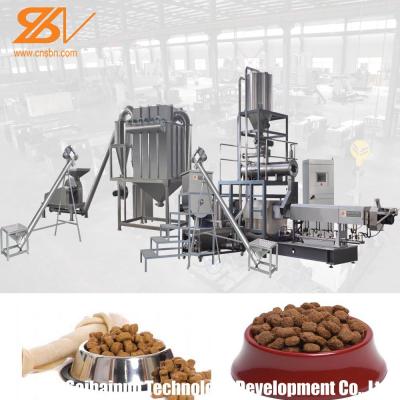 China Twin Screw Pet Food Extruder Machine Pet Feed Processing Machine Lively Shape Plant Simens Motor for sale