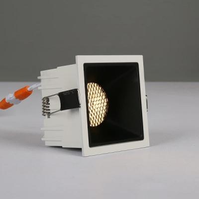 China Warm White Canless Square LED Spotlight 7W anti glare 3 Inch Cob Type for sale
