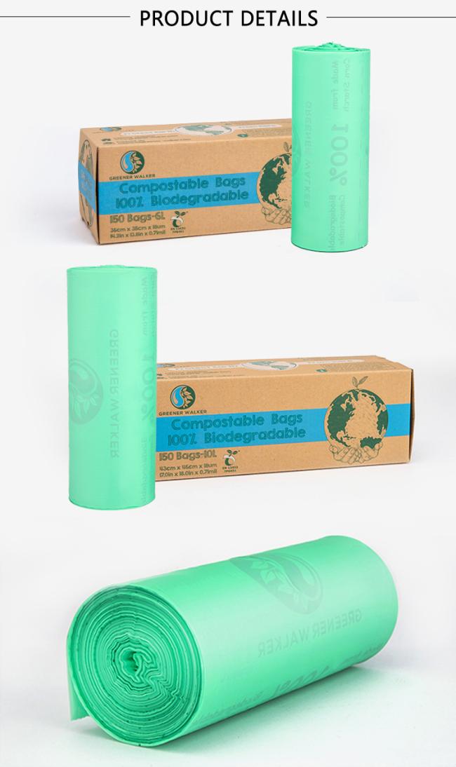 Wholesale Manufacturing 100% Biodegradable Compostable Hospital Kitchen Garbage Bin Raw Material Bio Plastic Trash Bags
