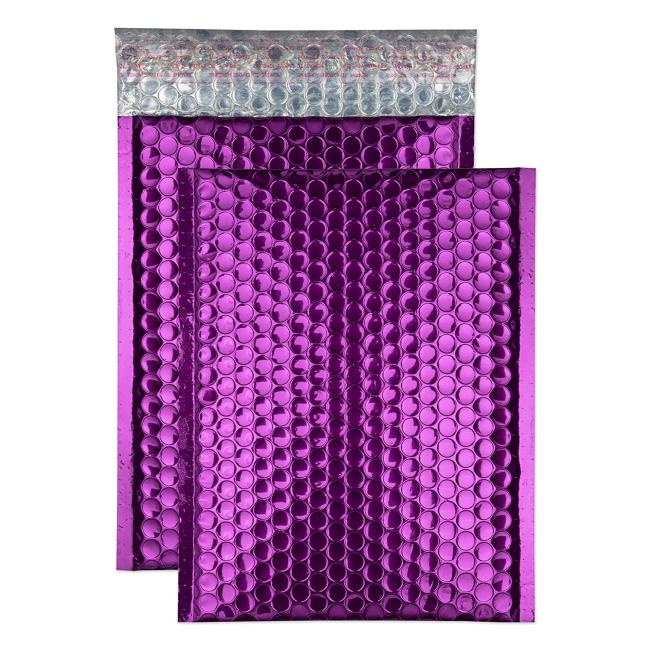 Wholesale Lightweight Logo Printing Glossy Aluminum Foil Custom Rose Gold Metallic Bubble Mailer