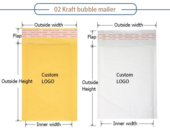 Wholesale Black Envelope Metallic Customized Printed Custom Poly Bubble Mailer Bag