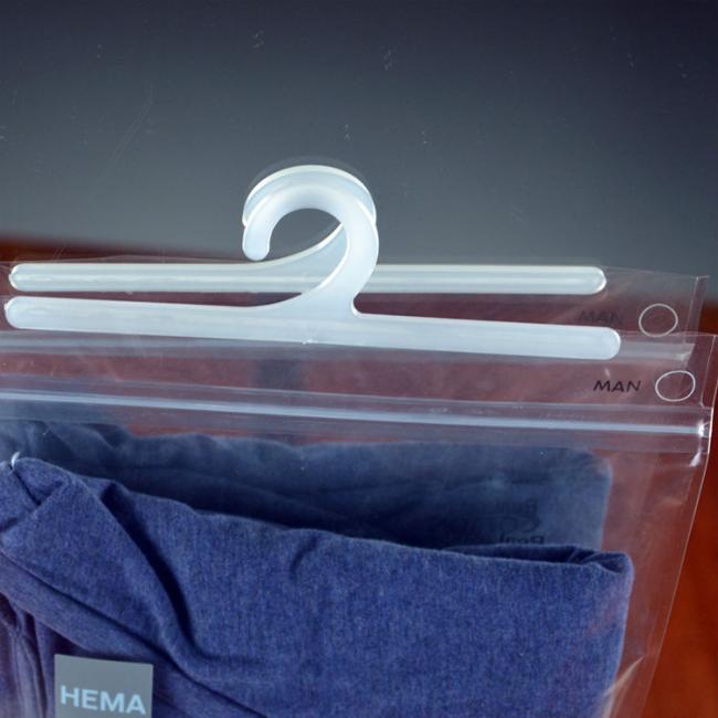 high quality plastic apparel packaging bag with hanger