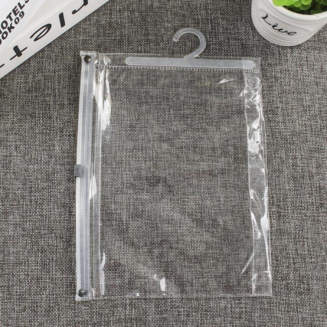 clear plastic PVC slider zipper garments packing bags with hanger