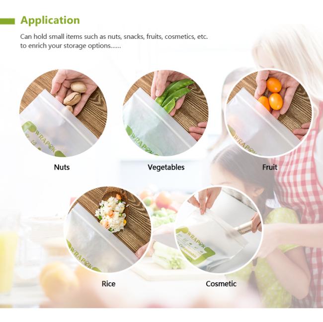 PLA Organic Biodegradable Corn Starch Compostable Plastic Food Storage Zipper Bag