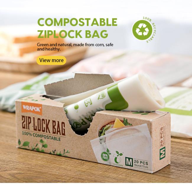 PLA Organic Biodegradable Corn Starch Compostable Plastic Food Storage Zipper Bag