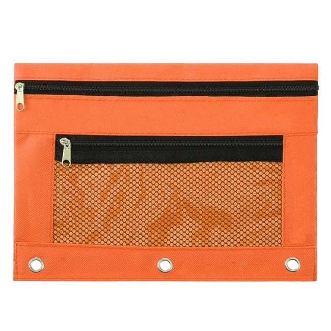 3-Ring Binder Pencil Pouch Stationery Bags Zipper Pencil Bag with PVC Mesh Window