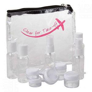 tsa approved toiletry bag, toiletry bag for women, tsa toiletry bag, travel bottles, Miamica