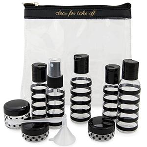 tsa approved toiletry bag, toiletry bag for women, tsa toiletry bag, travel bottles, Miamica