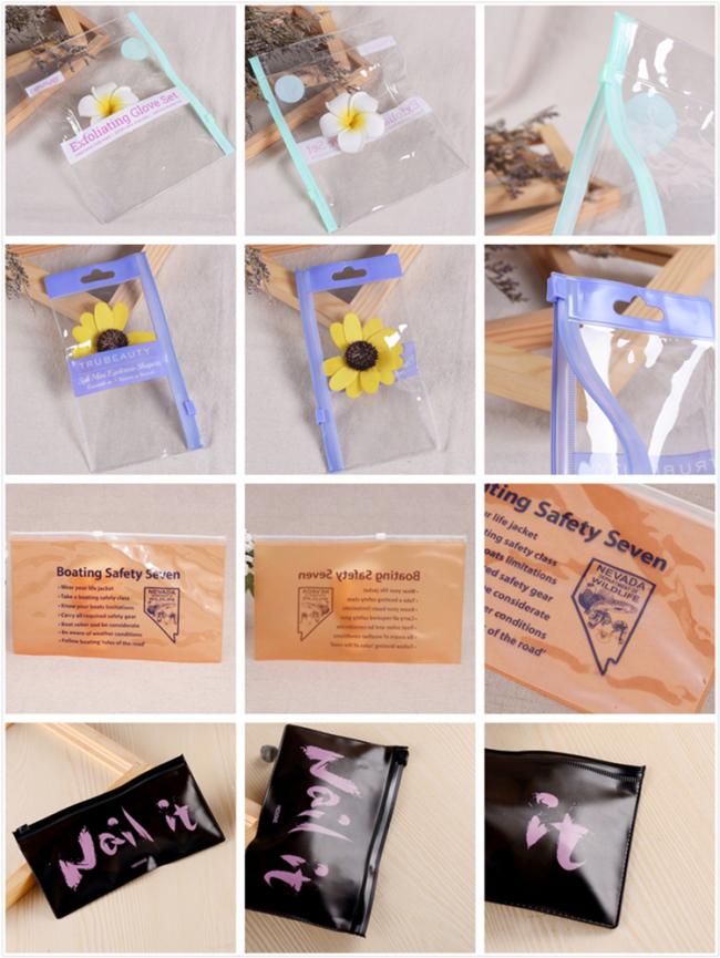 Frosted Zipper Slider Pvc Packaging Phone Cover Case Bag With Gold Logo
