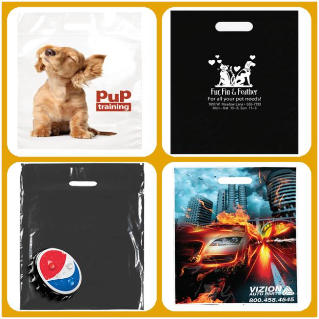 Wholesale Die Cut Handle Eco-Friendly Custom Design Shopping Gravure Printing Groceries Plastic Bags With Logo