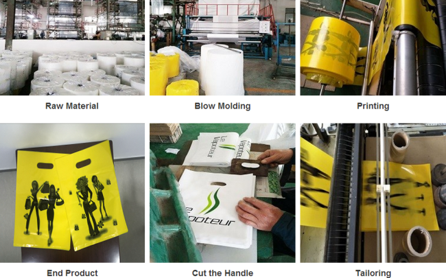 Wholesale Die Cut Handle Eco-Friendly Custom Design Shopping Gravure Printing Groceries Plastic Bags With Logo