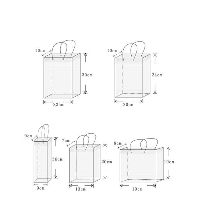 Custom logo printed wholesale gift transparent pp plastic handle bag for shopping