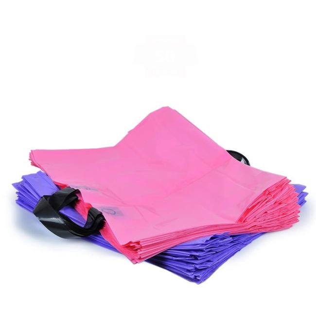 Large Merchandise Pink and Purple Thick Plastic PVC Gift Bags Retail Clothing Shopping Bags
