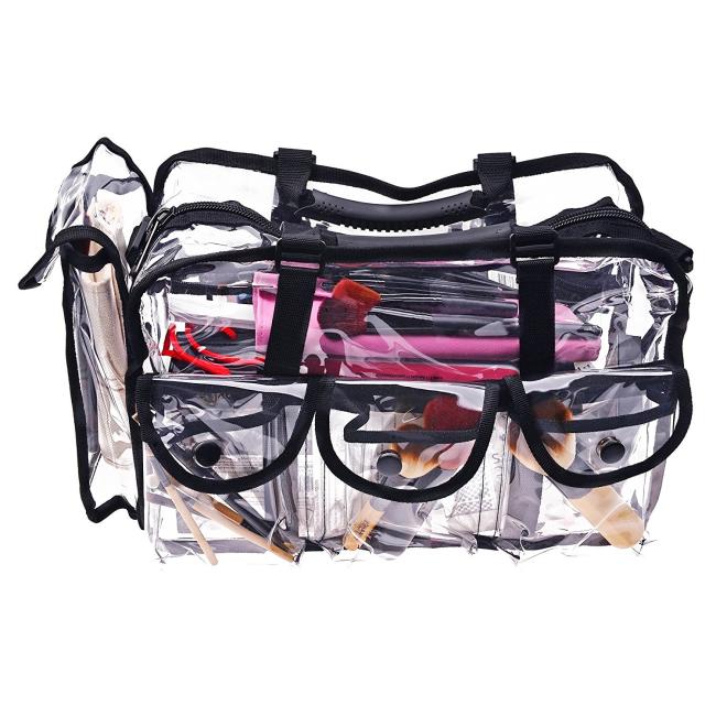 Multifunctional Large Capacity Travel Handle Make Up Clear PVC Cosmetic Bag