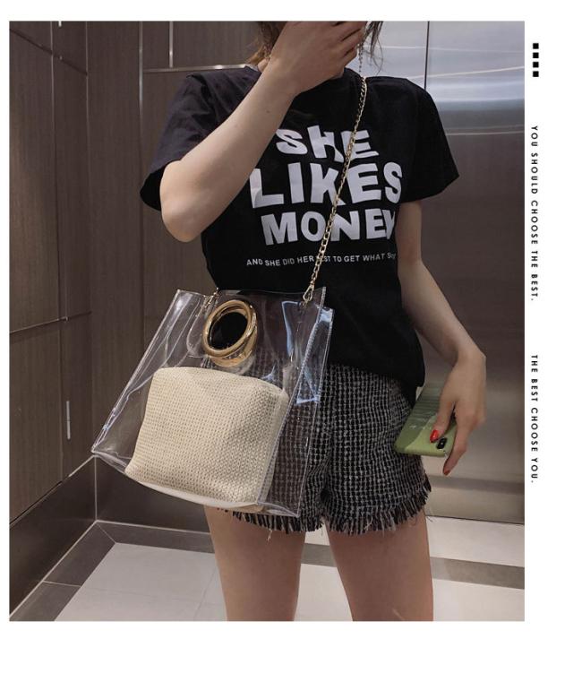Stylish fancy 2 set pvc lady hand shoulder bag 2019 new portable tote square fashion women ladies handbags