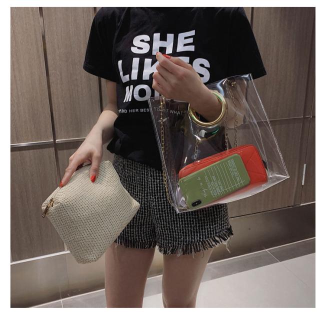 Stylish fancy 2 set pvc lady hand shoulder bag 2019 new portable tote square fashion women ladies handbags