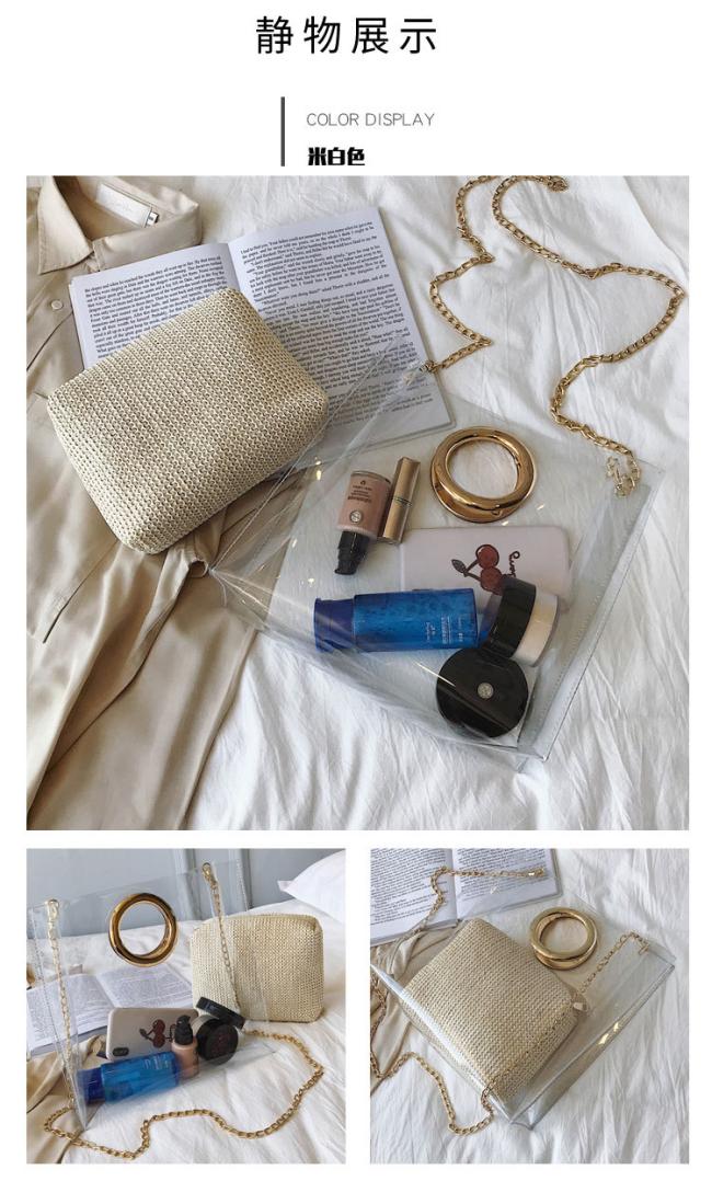 Stylish fancy 2 set pvc lady hand shoulder bag 2019 new portable tote square fashion women ladies handbags