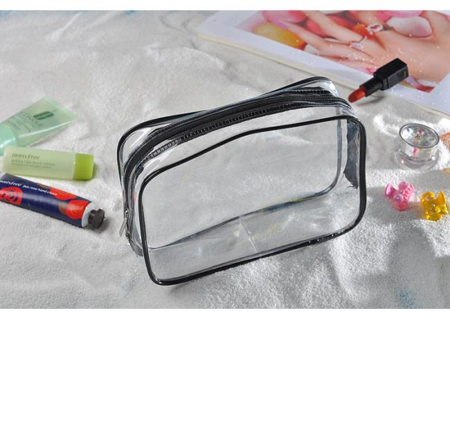 3 pieces makeup pouch travel clear PVC toiletry bag