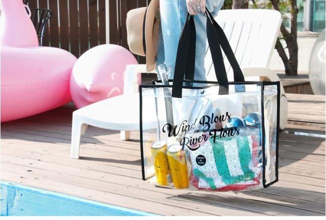 Wholesale clear PVC Waterproof Shopping Bag Transparent Hand Bag
