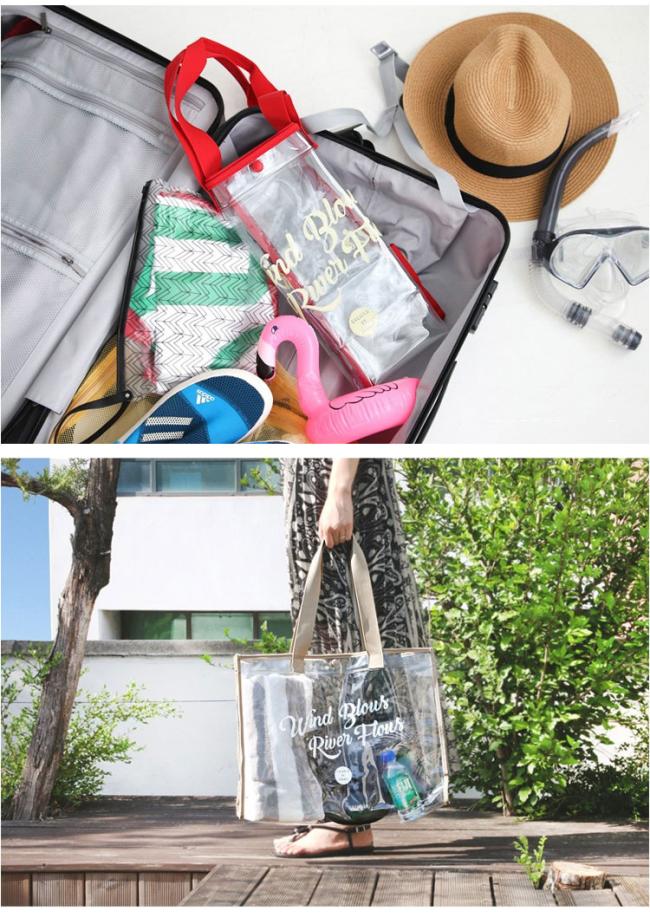 Wholesale clear PVC Waterproof Shopping Bag Transparent Hand Bag