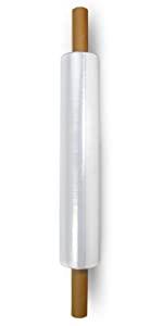 IDL Packaging 20" x 1000' 80 ga Hand Stretch/Shrink Film Roll with Extanded Handles, Clear
