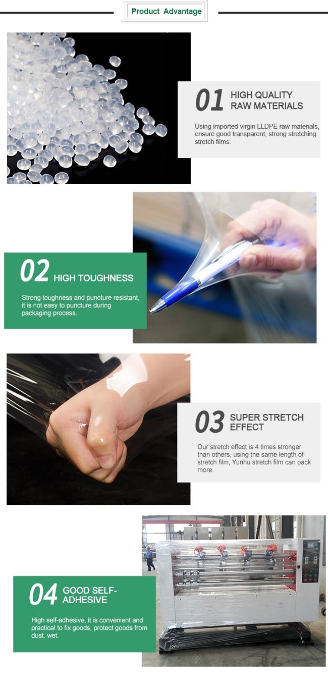 Wholesale 20mic high quality stretch film 350% Pre stretching
