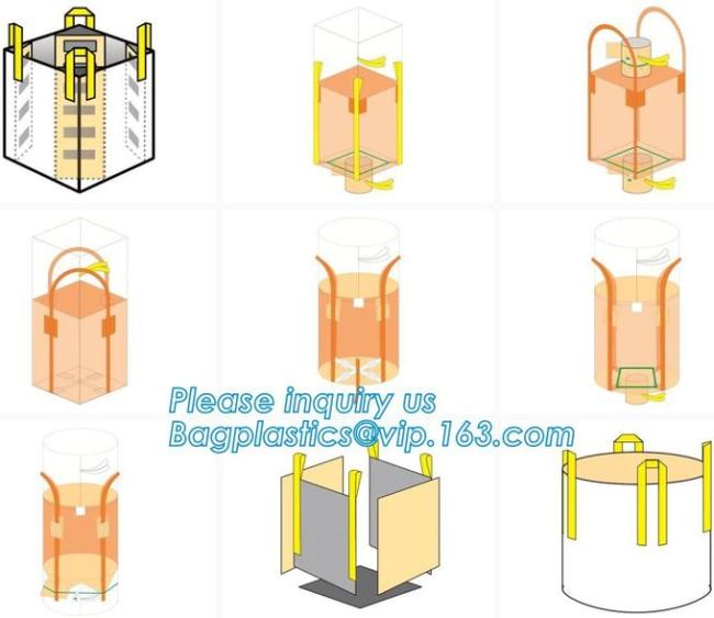 1 Ton - 2 Ton FIBC Jumbo Bags 100% Virgin Polypropylene PP Woven Packing Sand