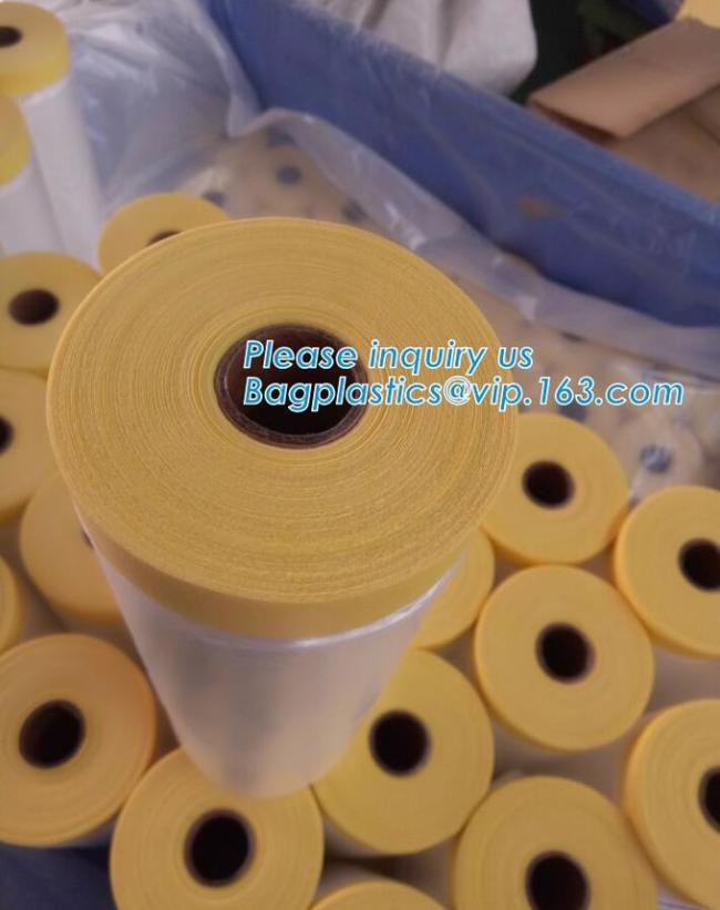 PE Taped Drop Masking Film For Car Painting Protective Plastic Film