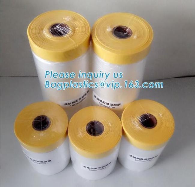 PE Taped Drop Masking Film For Car Painting Protective Plastic Film