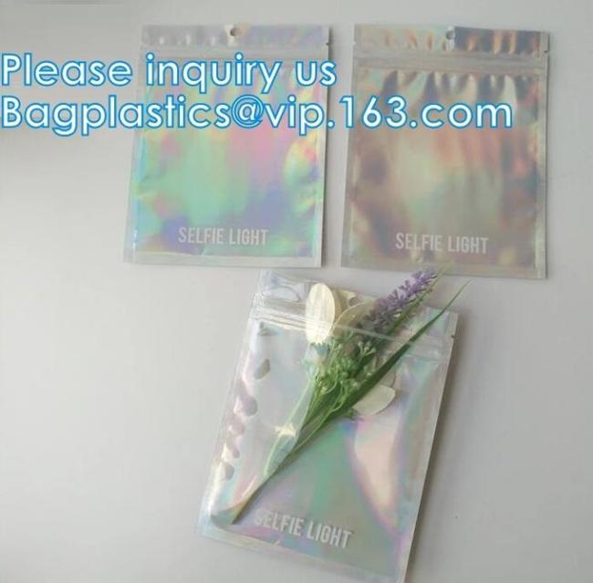Laser Holographic Material Printed Heat Seal Aluminum Foil Packing Plastic Bag With k For Small Stuff 10g 5g