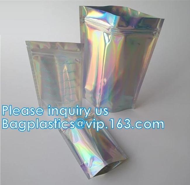 Laser Holographic Material Printed Heat Seal Aluminum Foil Packing Plastic Bag With k For Small Stuff 10g 5g