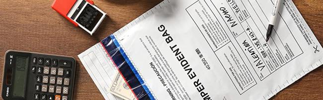 deposit bags, tamper evident