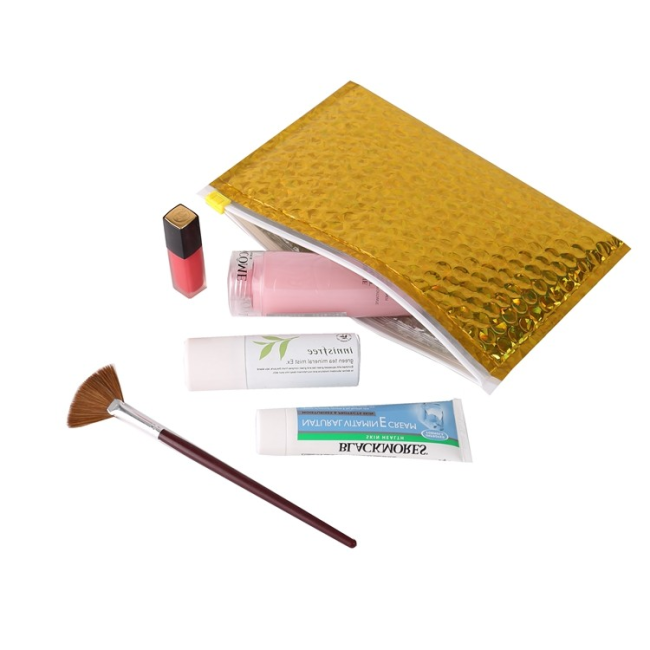 Self seal & Ziplockkk esd bubble bag bubble packaging wrap cosmetic pouch slider bubble bag