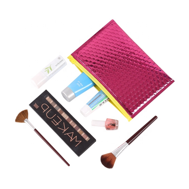 Self seal & Ziplockkk esd bubble bag bubble packaging wrap cosmetic pouch slider bubble bag