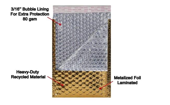 gold bubble mailer