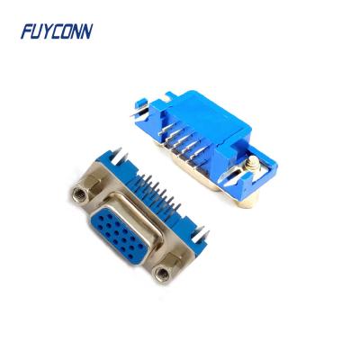 China 15Pin Hight Density D-sub Connectors Right Angle PCB Female Connector for sale