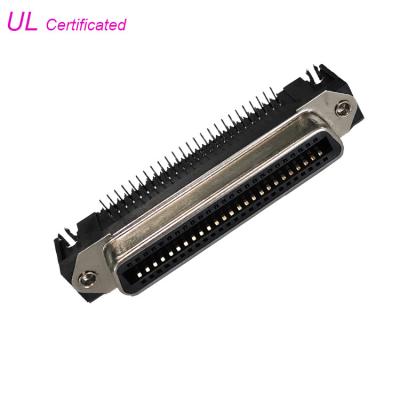China Centronic Female 25Pairs 50Pin Connector Right Angle PCB with Board lock for sale
