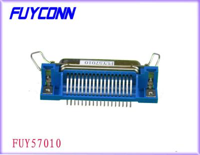 China Female 36 Pin PCB Right Angle IEEE 1284 Printer Connector with Bail Clip and Board Lock for sale