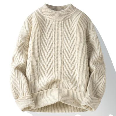 China Stylish Men s Pullover Sweaters with Ribbed Hem Style from for Benefit Loose wired round neck sweater knit top for sale