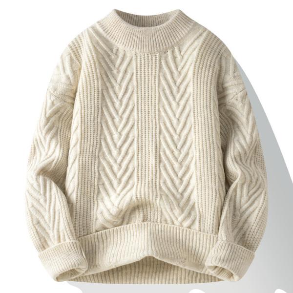 Quality Stylish Men s Pullover Sweaters with Ribbed Hem Style from for Benefit Loose wired round neck sweater knit top for sale
