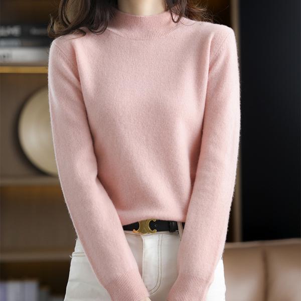 Quality Occasion Daily Wear Sweater Free Shipping Easy Returns Worldwide Half high collar ribbed knitted sweater for women for sale