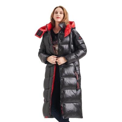 China FODARLLOY Fall Winter Women Middle and long cotton-padded lady winter coat zipper two large size cotton-padded lady with hat for sale