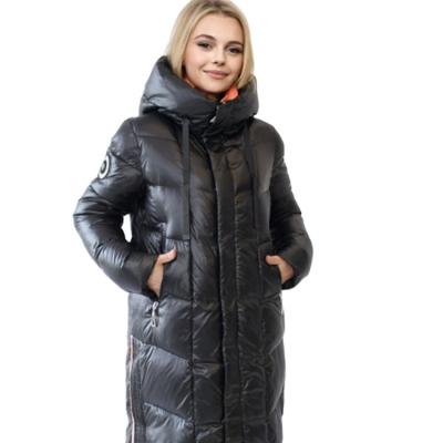China FODARLLOY Wholesale ladies warm hooded cotton-padded clothes slim long down winter jackets women coats for sale