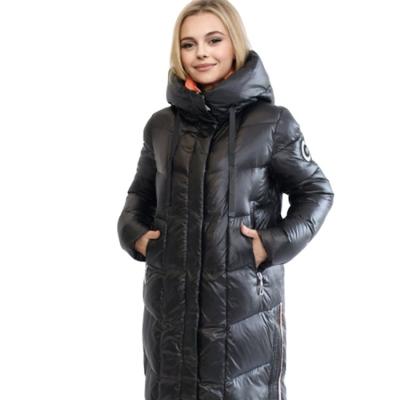 China FODARLLOY New thickened high-end fashion hooded warm long-sleeved mid-length cotton-padded coat for sale