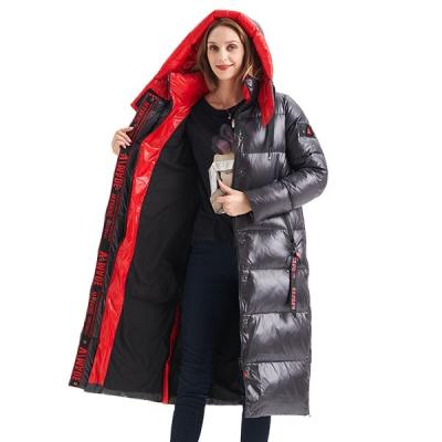 China FODARLLOY Professional manufacture cotton jacket New Arrival Winter Shiny Cotton Hooded  womens jacket and coats for sale